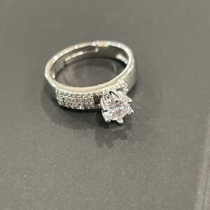 Silver Ring with Crystal Accent